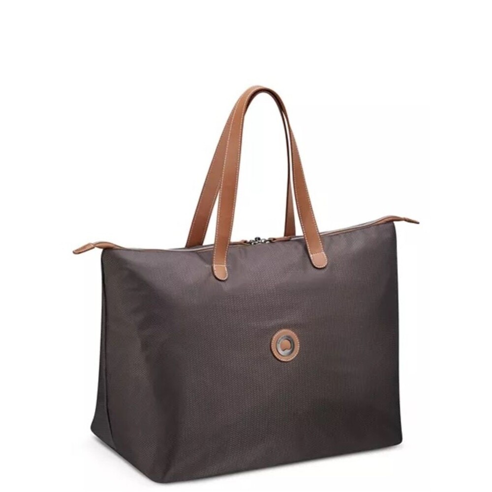 Delsey Brown Travel Tote Bag with Tan Handles